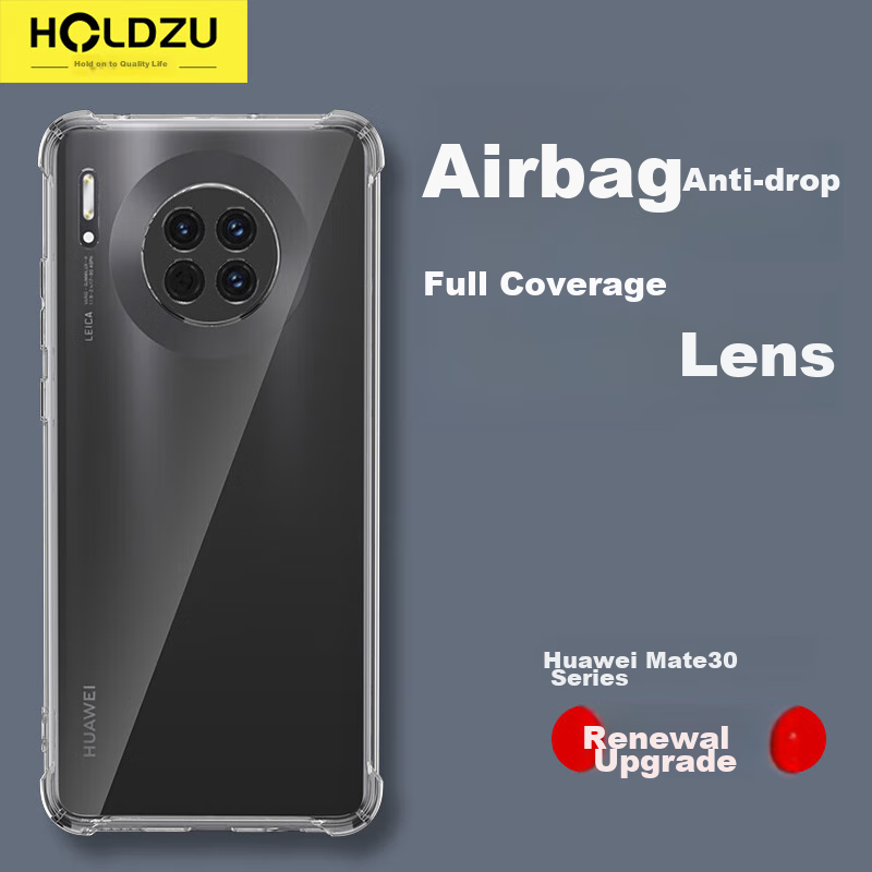 Чехол для Huawei Mate 30 HOLDZU, прозрачный, противоударный, силикон, ультратонкий, защитный