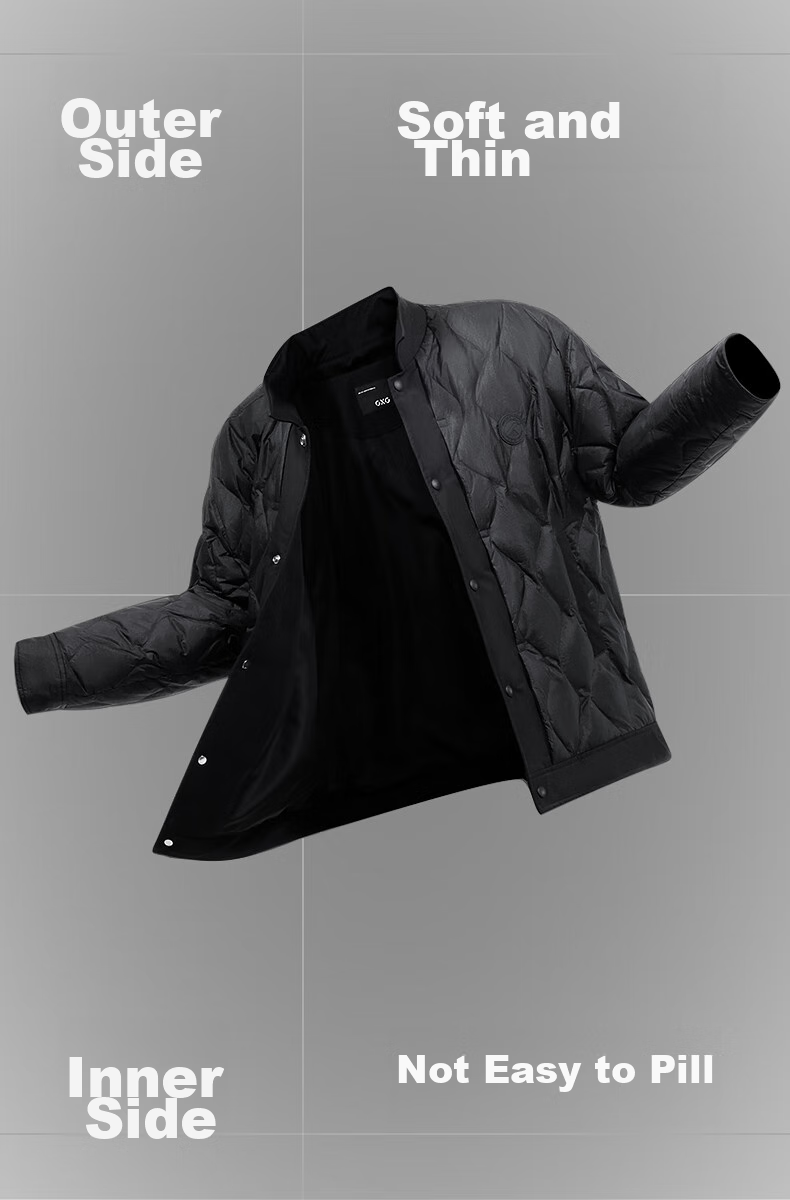 GXG Men's Lightweight Shirt-Style down Jacket, Winter 2024 New Product, Black, Size 175/L 6