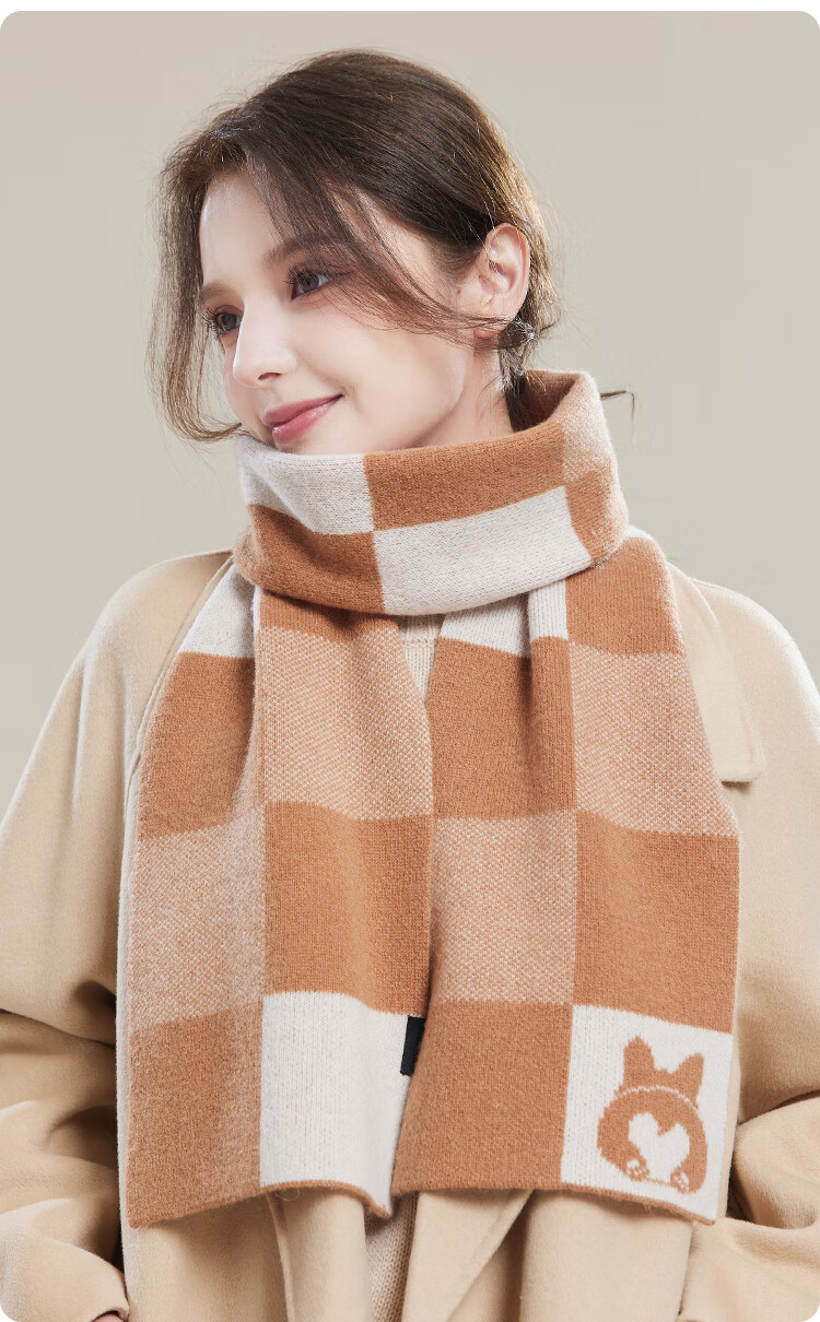 JIUMU Pure Wool Scarf for Women, Autumn And Winter Ladies' Warm Neck Warmer, Gift for Women on Mid-Autumn Festival And Birthday, Gift Box Packaging 16