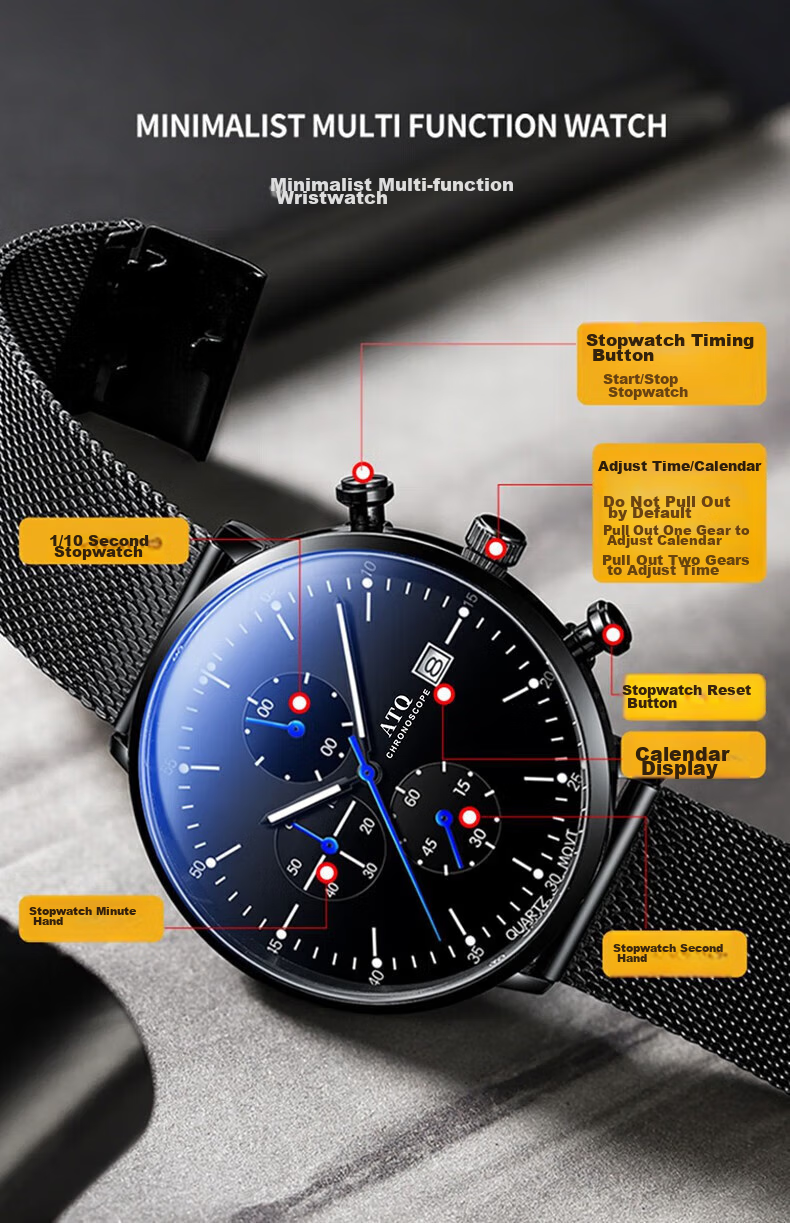 ATQ Swiss Ultra-Thin Watch for Men, Top Ten Brands, Luminous, Water-Resistant, Mechanical Style, New Year And Valentine's Day Gift for Boyfriend Or Husband 11