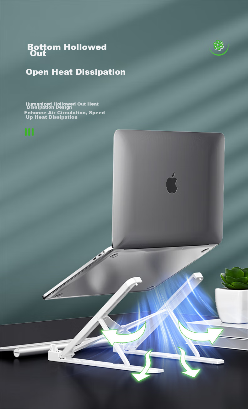 SUOHUANG Laptop Stand Cooling Pad, Desktop Riser, Portable Height Adjustable Stand, Invisible Base for Macbook Accessories, Universal Cervical Spine Foot Pad Support 7