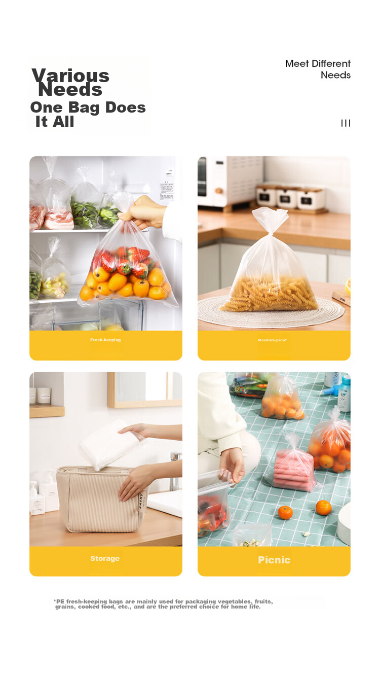 MARYYA Food Storage Bags Vest-Style 280 Count Large Size Food-Grade Thickened Sealed Bags Disposable Roll-Up Packaging Bags 14
