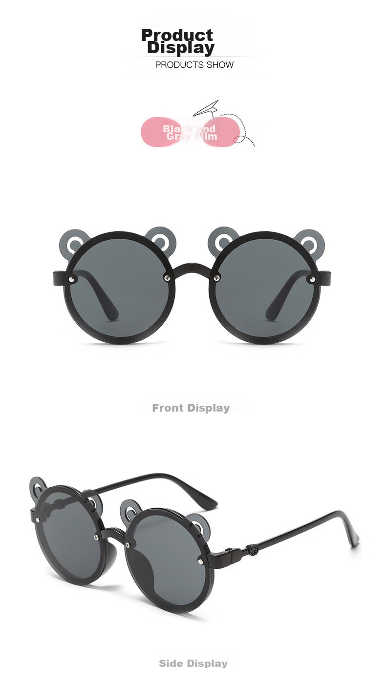Baixiaoshe Folding Sunglasses for Children [Mifang Tea Color], 3006 Boys And Girls Baby UV Protection Sunglasses Glasses 12