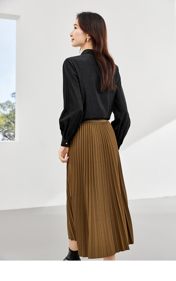 Sentubila Elegant Ribbon Blouse for Women, Spring Women's Wear, Light And Fashionable Long-Sleeve Chiffon Blouse, Versatile Commuter Top 36