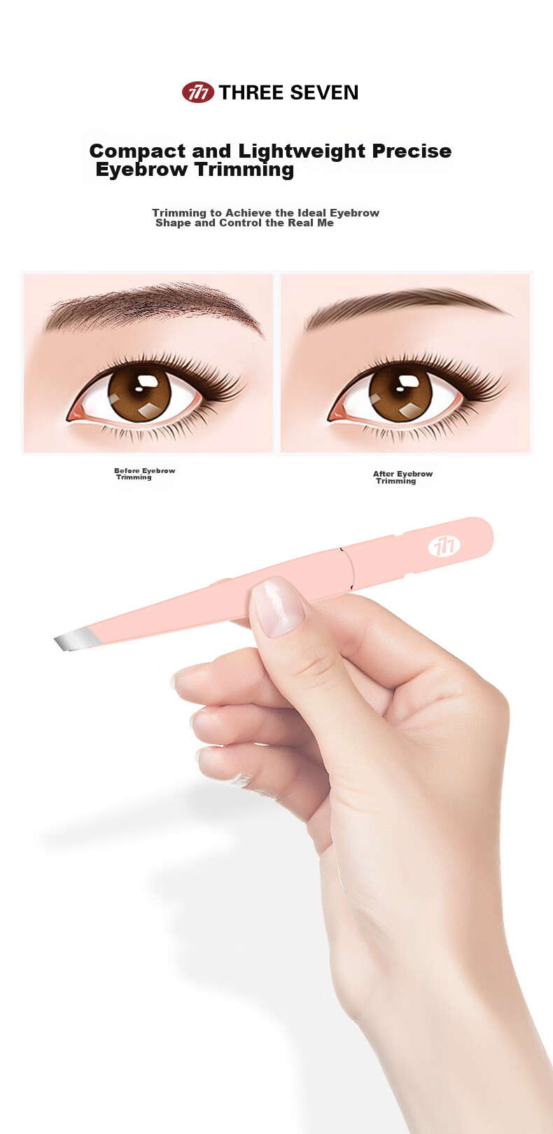 THREE SEVEN Eyebrow Tweezers, Hair Removal Tool, Small Tweezer for Plucking Beard And Mustache, Hair Removal Pliers, Eyebrow Plucking Tool, Single Piece, 576 Purple 4