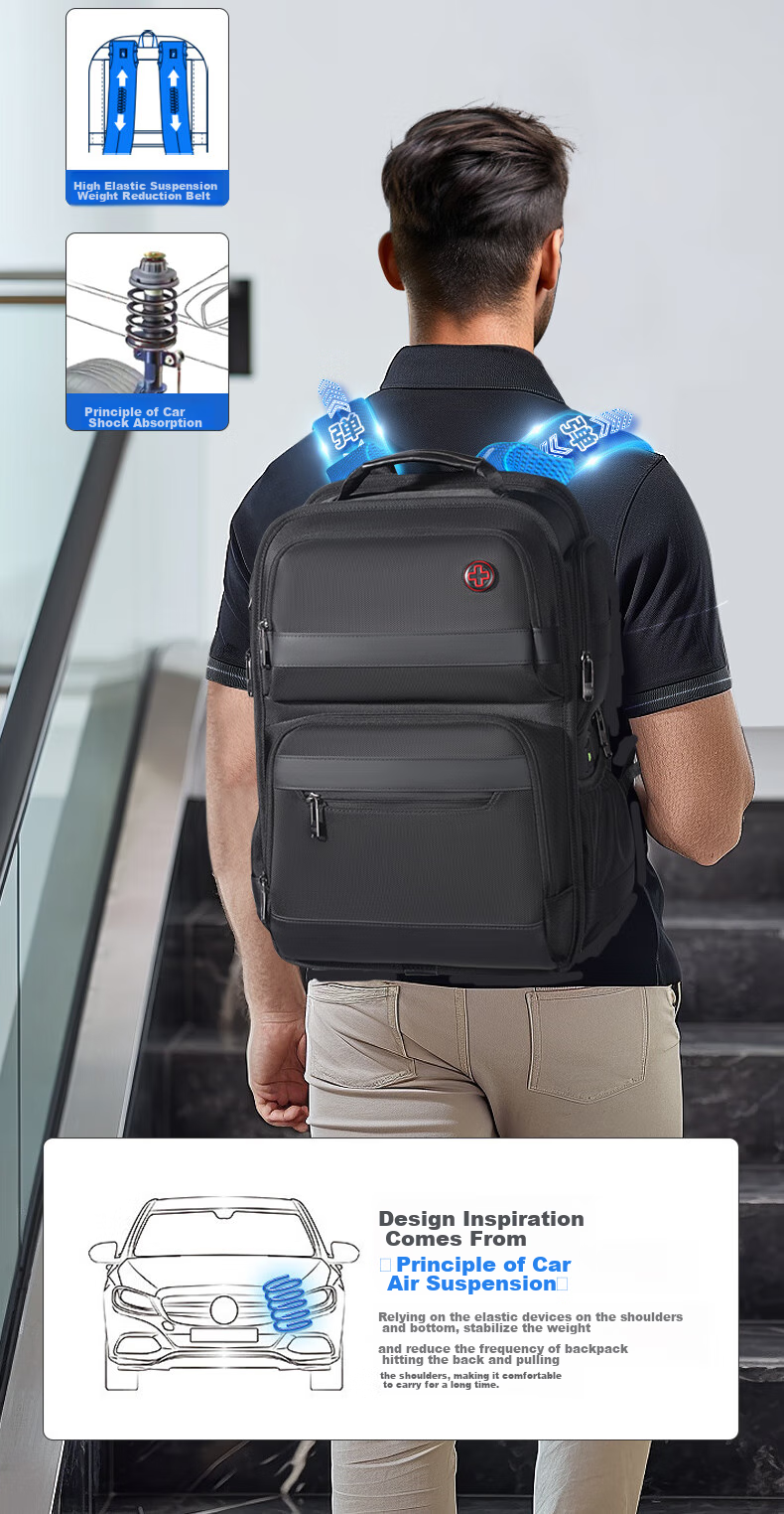 CROSSGEAR Cross Medal Weight Reduction Master Business Backpack for Men, 16-Inch Laptop Backpack, Large Capacity Travel Bag for Business Trips 10
