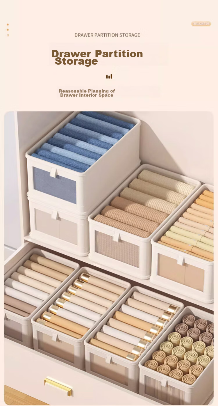 ZUO ZHUAN JIAO Clothes Storage Box, Garment Organizer for Home Use, Closet Box, Storage Solution, Sorting Box, Storage Basket, Set of 2 9