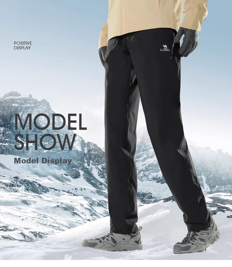 CAMEL Outdoor Hiking Pants for Men, Three-In Spring And Autumn Windproof Waterproof Thickened Fleece-Lined Mountaineering Ski Pants A13CAF0045 18