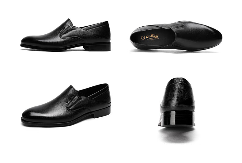 Goldlion Men's Business Leather Shoes, Spring Style, Soft And Durable Loafers, G521510038AAB, Black, Size 43 9