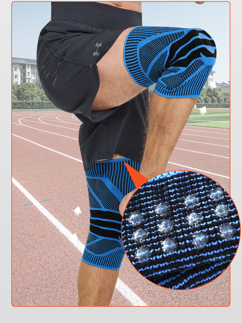 NAILEKESI N Sports Knee Pads, Professional Knee Joint Protection Sleeve, Basketball Meniscus Patella Guard, Blue, One Pair, Size L 10