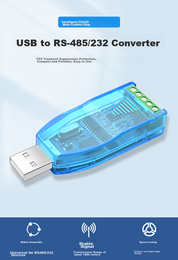EB-LINK USB to 485/232 Converter, Nine-Pin Serial Data Cable, Computer COM Port Debugging Module, Communication Cable Adapter 1