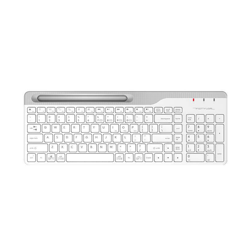 A4TECH FBK25, 103-Key Bluetooth Keyboard, Wireless Keyboard, Membrane Keyboard for Computer And IPad, Office Typing with Good Feel, Fei Shidai, Ivory White, Bluetooth/wireless