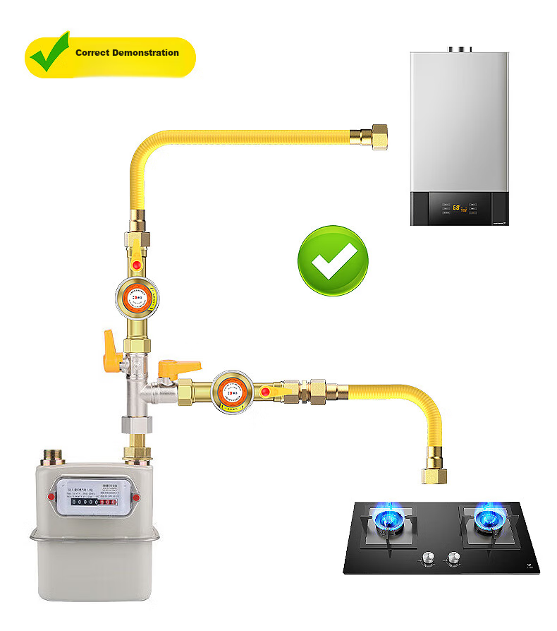 Haili 0.9 Gas Self-Closing Valve, Natural Gas Household Stove, Automatic Gas Leak Shut-Off, Thickened Copper Gas Safety Valve RT 2