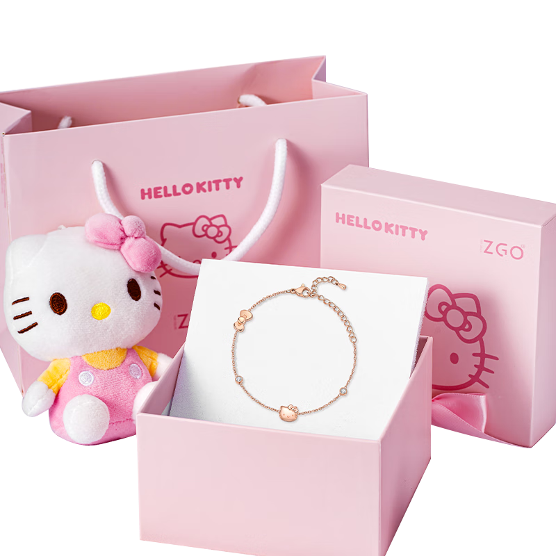 Chaosehui Sanrio Hello Kitty Bracelet for Women, High-End Niche Birthday Gift, Ladies' Luxury Gift Box 6003