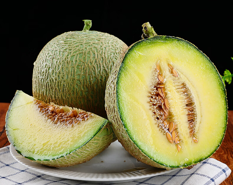 晨臻海阳网纹瓜 山东玫珑蜜瓜 哈密瓜甜静冈蜜瓜王中源同款新鲜采摘