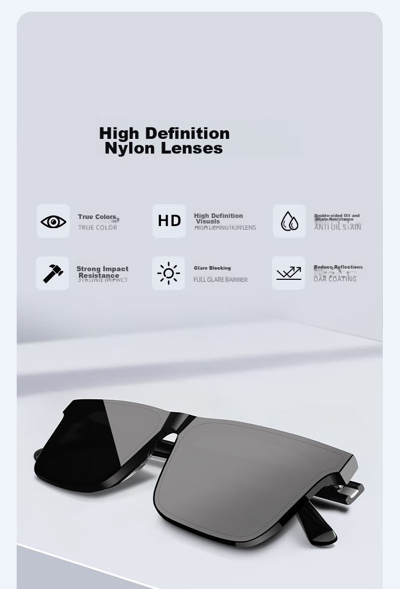 HLA Nylon Sunglasses, Black Square Frame Glasses for Men And Women, Trendy Driving UV Protection Sunglasses for Men, 027 6