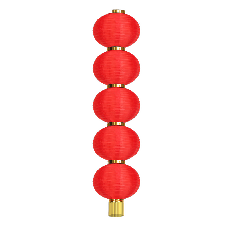 Modouyu Yuanxiao Festival Lantern Hanging Decoration, Large Red Lantern Pendant, Wedding And Housewarming Celebration Decorations, String of Lanterns, 10 Inches, 5 Strings