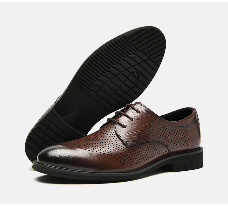 HLA Men's Leather Shoes, Business Formal Dress Shoes, Genuine Leather Footwear, HAAPXM2FAV172, Black, Size 44 49