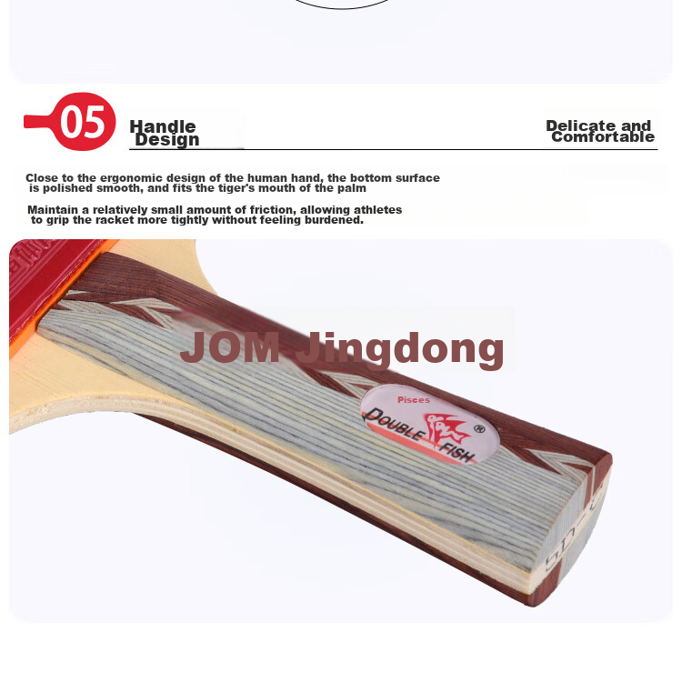 DOUBLE FISH Table Tennis Racket Double Pair Set Straight Handle Penhold Grip 4D Four-Star Soldier Table Tennis Racket 2 Pieces with 6 Balls Included 13