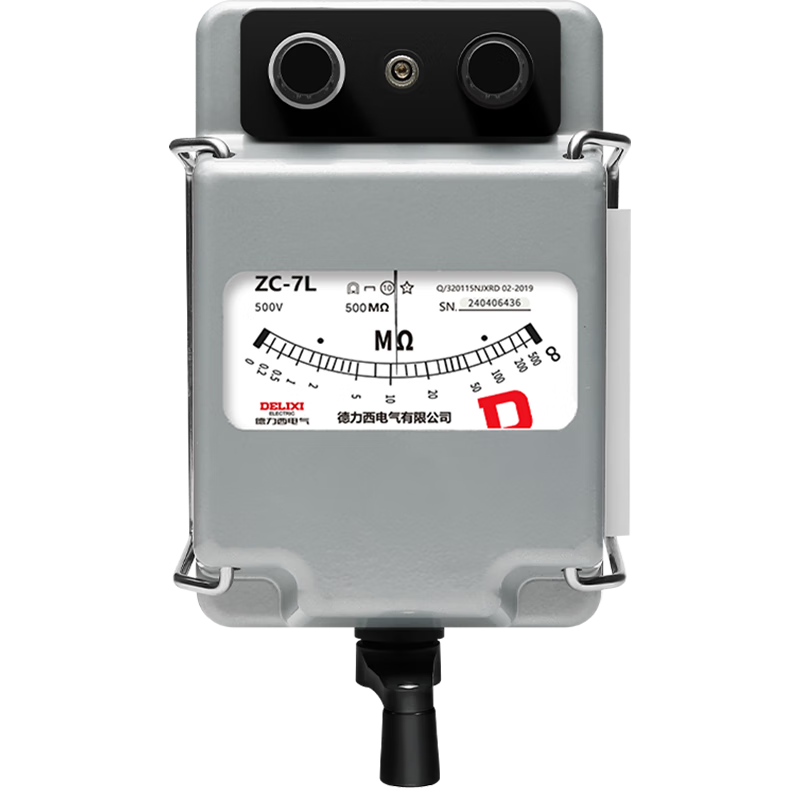DELIXI ELECTRIC Aluminum Case Megohmmeter Insulation Resistance Tester Hand-crank Electrician Resistance Meter 2500V/2500MΩ