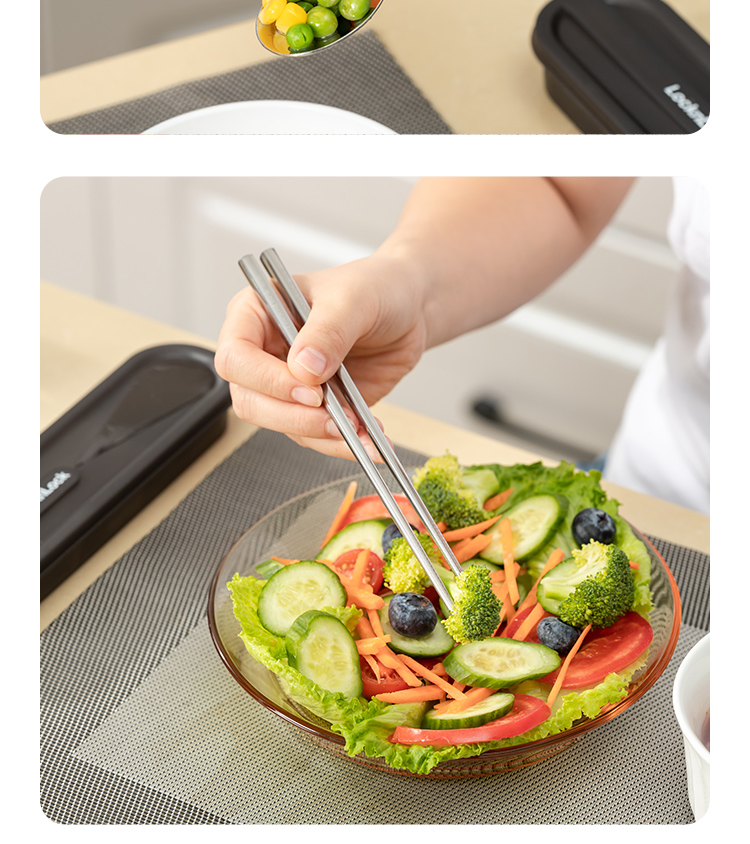 LOCK&LOCK Rabbit Portable Chopsticks And Spoon Set, Stainless Steel Chopsticks And Spoons, Student Cutlery, Pocket Chopsticks Box, Detachable And Easy to Clea 10