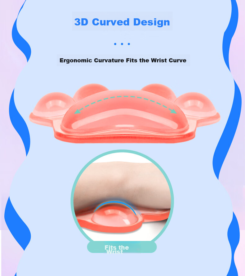 EXCO Crystal Jelly Cat Paw Wrist Guard, Silicone Wrist Pad, Small Size Wrist Rest, Office Mouse Hand Support, Cute Cartoon Palm Rest for Women, Soft And Washable, Cherry Blossom Pink 9907 6
