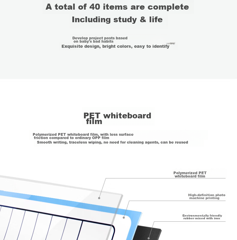 Deli 60*40cm Growth Self-Discipline Chart, Student Kindergarten Reward Stickers, Points for Good Habits, Top Student Habit Formation Course, Daily Check-In, Birthday Gift Stationery for Boys And Girls 8