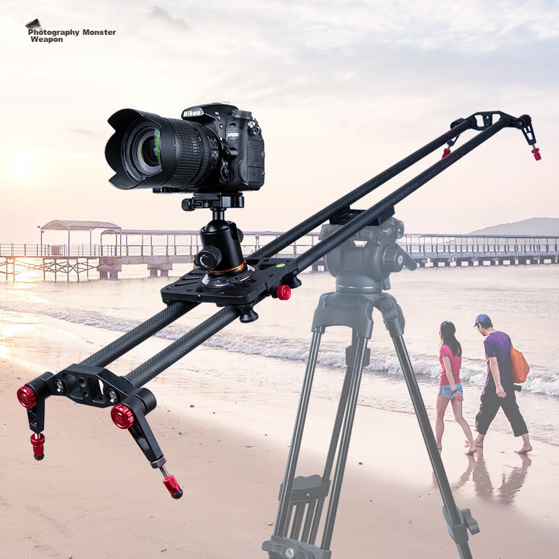 Hakutatz 100cm Carbon Fiber DSLR Camera Photography Slider, Camera Track for 5D3, Video Shooting, Six-Axis Damping Follow Focus, Ball Head Gimbal