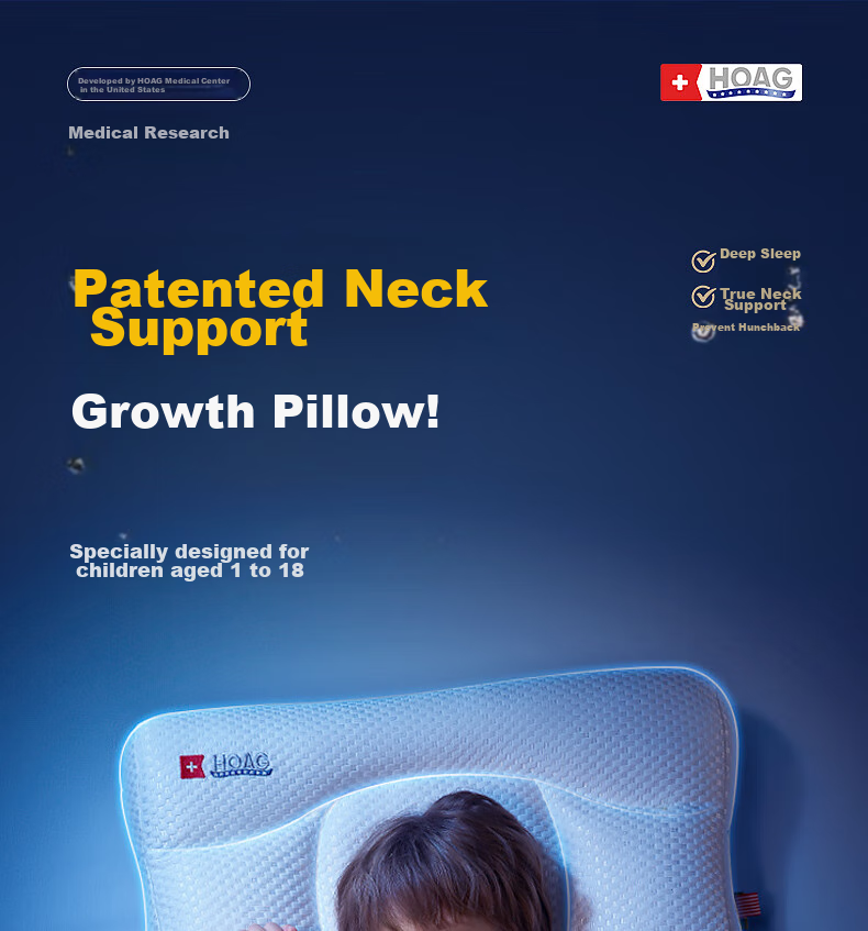 Hoag Children's Pillow for 6 Months to 3 Years Old, Baby Neck Support Pillow, Newly Designed H1 Stage 2