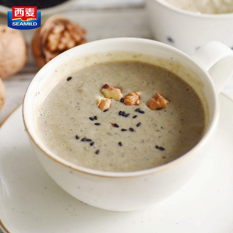 西麦黑芝麻核桃粉600g燕麦片黑芝麻糊冲饮谷物代餐粉营养早餐独立包装