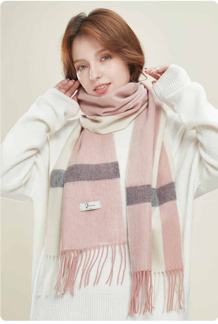 JIUMU Pure Wool Scarf for Women, Autumn And Winter Neck Warmer, Ladies' Warm Shawl, Gift for Women on Mid-Autumn Festival Or Birthday, Gift Box Packaging 28