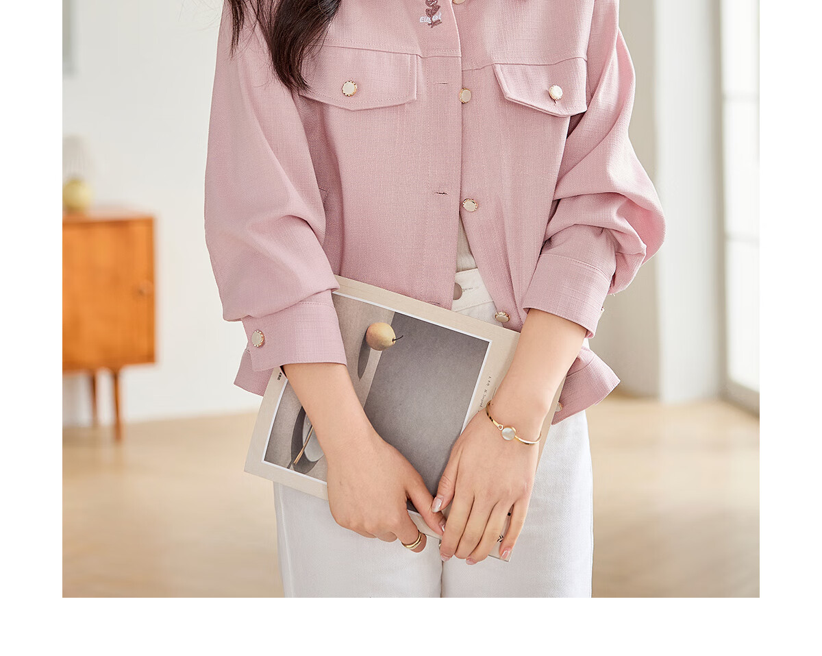 Taxiang Women's Short Jacket, Spring And Autumn Thin Style Cardigan Top, Solid Color Lapel, Commuter Women's Casual Coat T141F3861 14