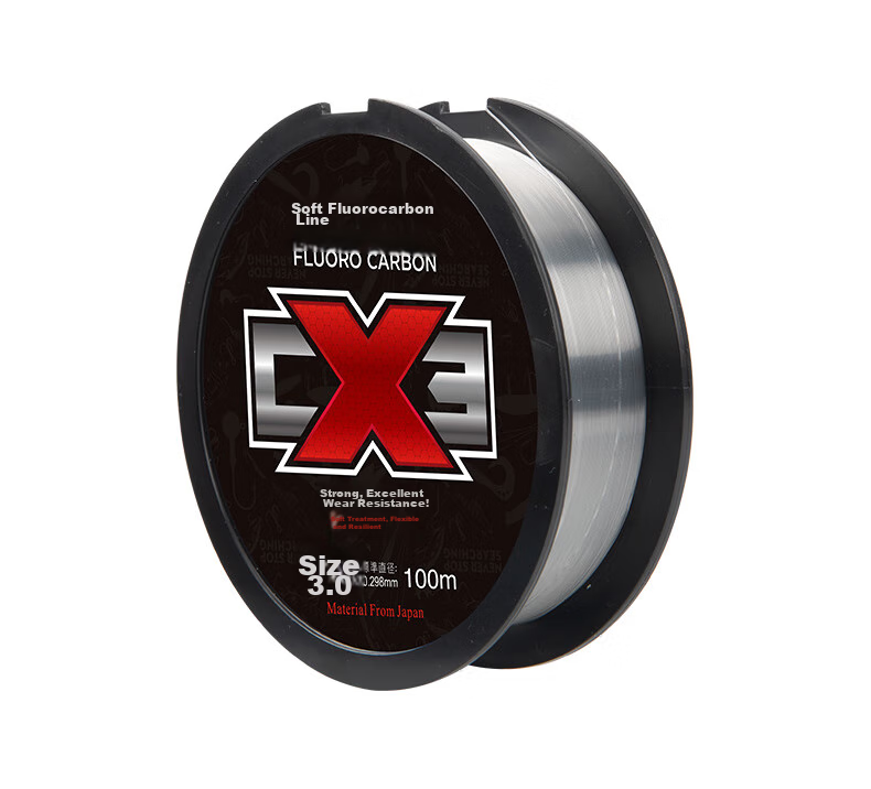 Guowangliya Fishing Line, Carbon Fiber Leader Line, Sub-Line Softening Teflon Line, 100 Meters Main Line, Anti-Bite Wear-Resistant, Size 2.0 10