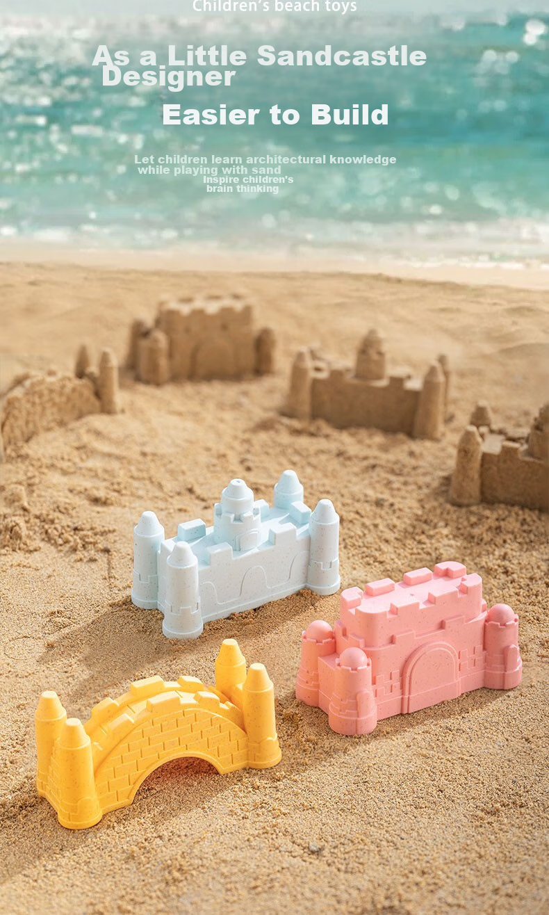 HUANGER Children's Beach Toys, Baby Seaside Sand Play Set with Shovel, Bucket, Sand Timer, Digging Tools Kit, Sand Pit Cart 7