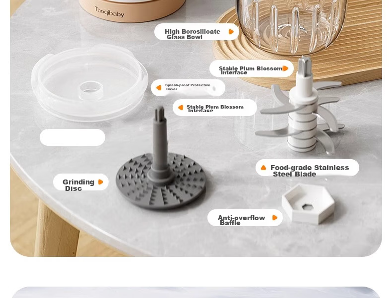 Taoqibaby Baby Food Processor, Small Multifunctional Meat Grinder, Baby Food Preparation Tool, Fruit And Vegetable Puree Maker 30