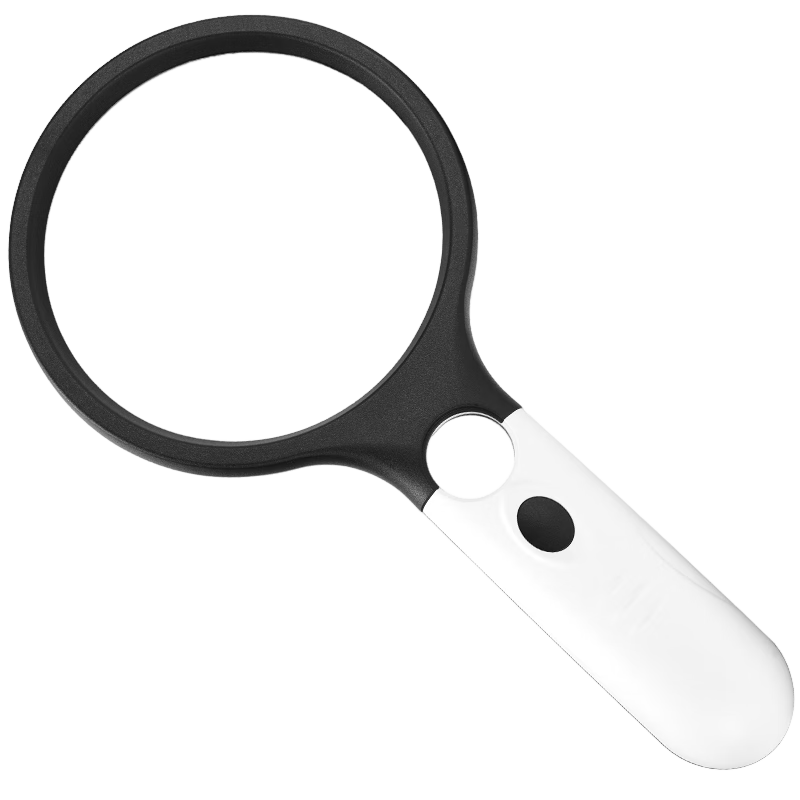 JAJALIN Handheld Magnifying Glass for Elderly, High-Definition Newspaper Reading with Light, Student Dual Lens 20x Auxiliary Lens, Main Lens 3x
