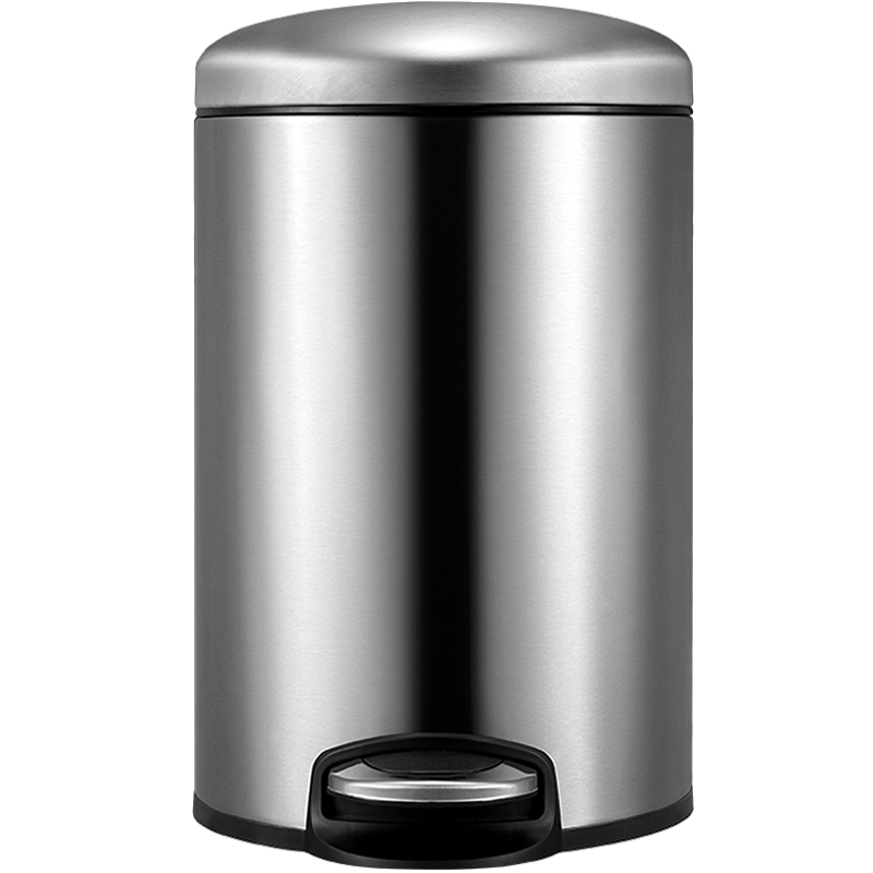 EKO Pedal Trash Can, 8L Sand Steel, Household Stainless Steel with Lid, Large Size for Kitchen And Bathroom, Recommended by Zhang Ruoyun, 9113