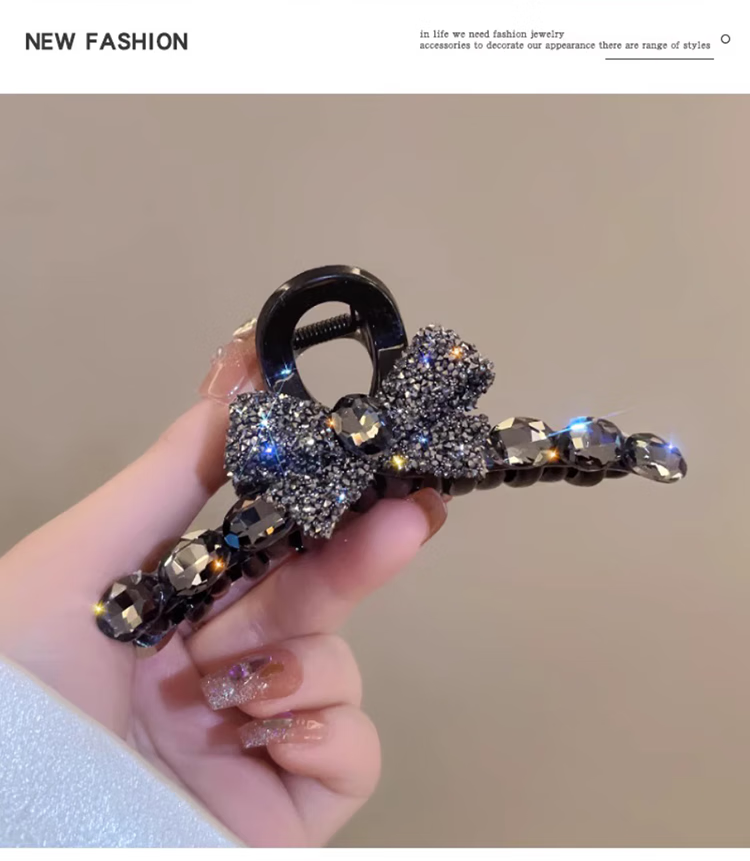 YeFeiLi Korean Style Bowknot Hair Clip Shark Clip for Women High-End Hair Accessories New Bun Hair Ornament 8
