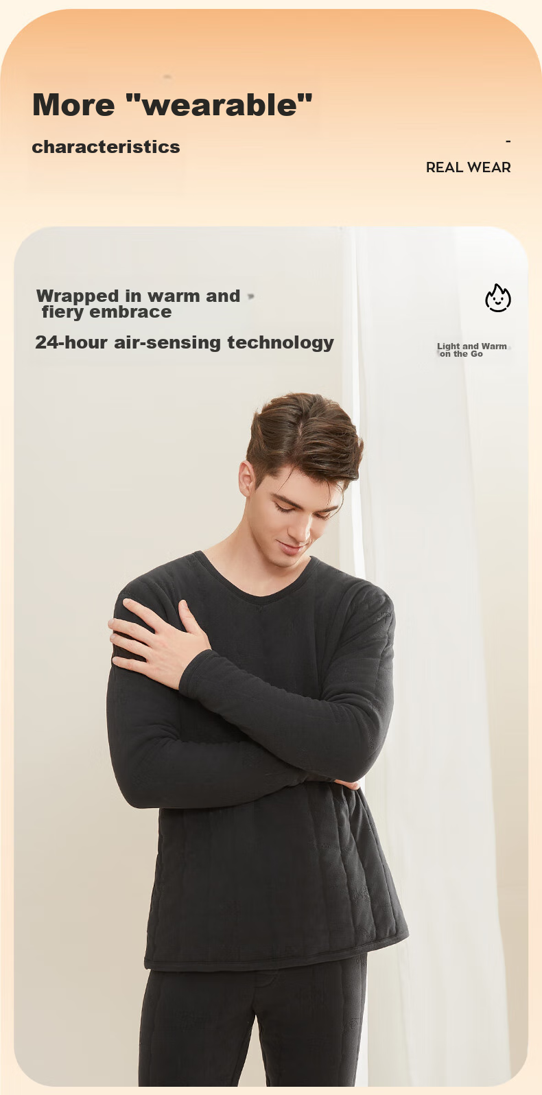 MiiOW [100% Wool Filling] Women's Thermal Underwear Set, Fleece-Lined Thickened Autumn Top And Bottom, Cold-Resistant Couple's Winter Wear 7