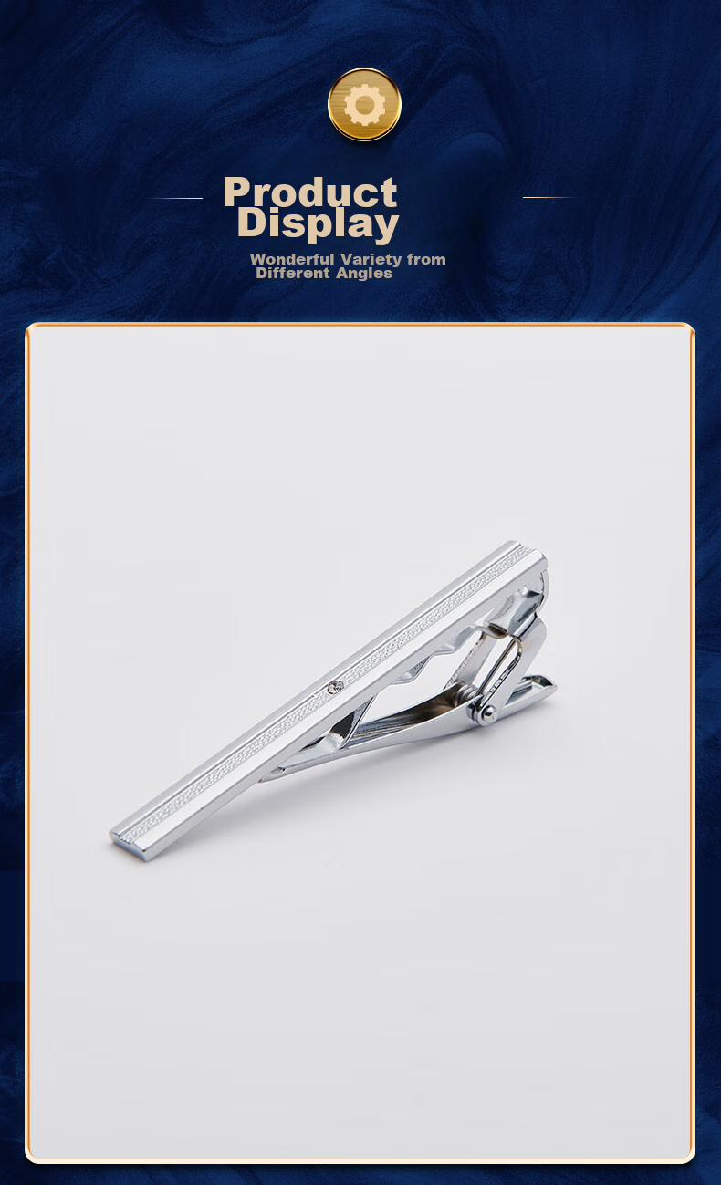 GLO-STORY Necktie Clip for Men, Formal Necktie Clip, Fashionable Minimalist Business Necktie Clip Gift Box Set MLJ934062 Silver A 7