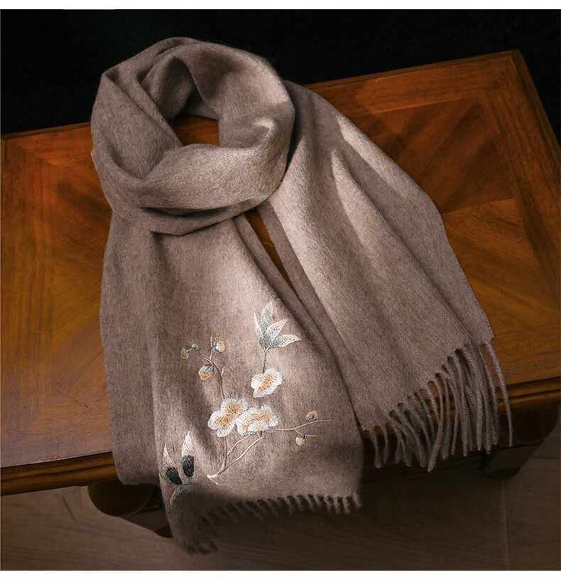 Hangsifu Pure Wool Embroidered Scarf, Neck Warmer, Outer Wrap Shawl, Autumn And Winter Warm Cloak, Birthday Gift Box for Mothers And Wome 21