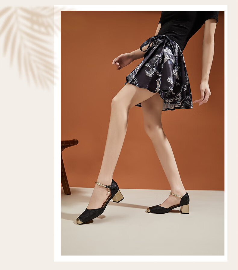 DAPHNE Hollow-Out Ankle Strap Sandals for Women, Chinese Style with Skirt, Elegant Versatile Women's Shoes, Beige, Size 38 3