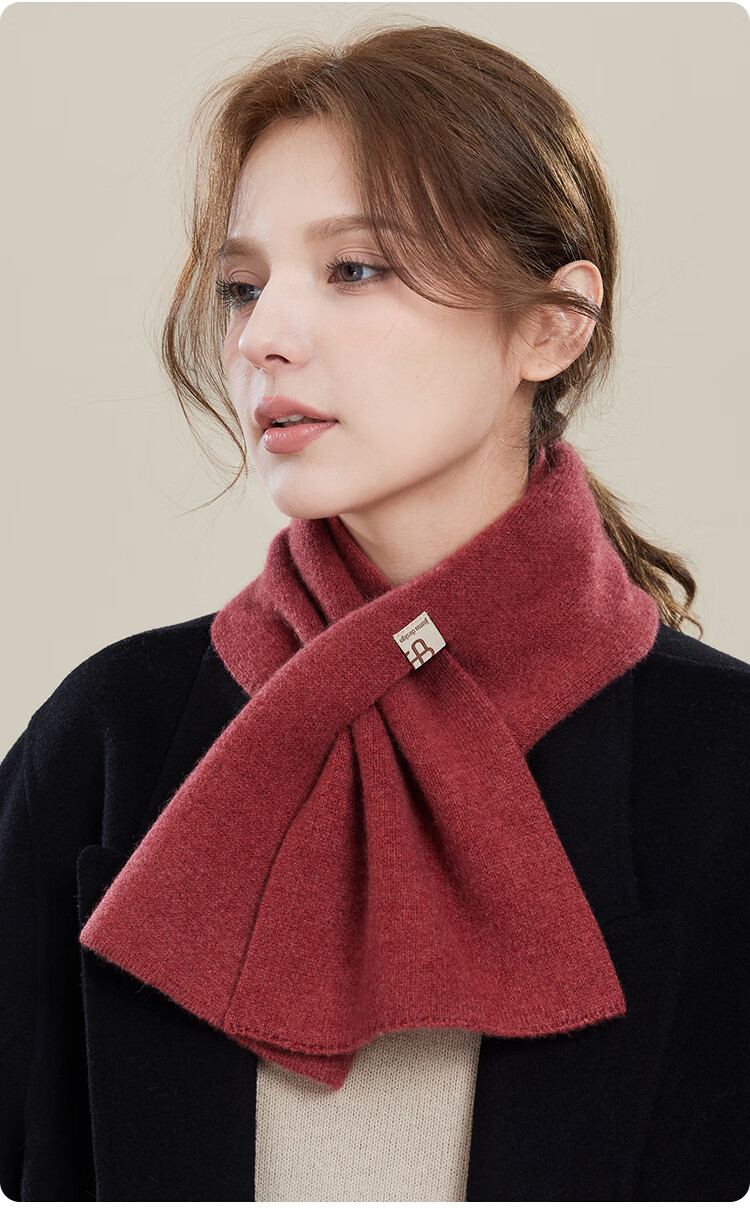 JIUMU 100% Cashmere Small Scarf for Women Autumn Winter Warm Neck Warmer Gift Box for Girls and Moms Birthday Present 19