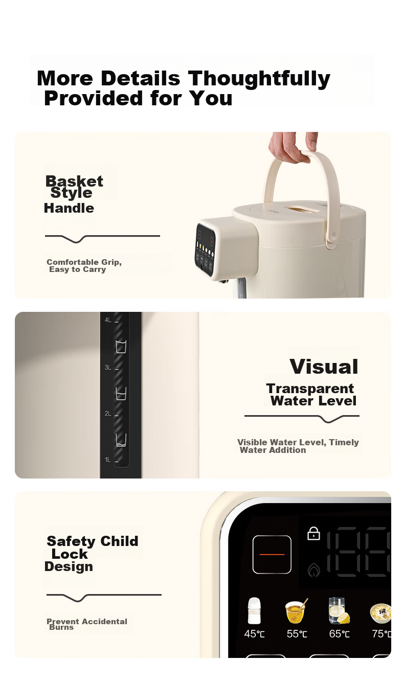 Haier Constant Temperature Kettle, Milk Powder Maker, Baby Formula Maker, 5L Large Capacity, Automatic Milk Dispenser, Intelligent Electric Hot Water Kettle with Temperature Control 18