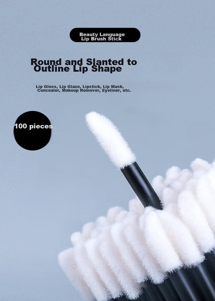 Meifuyu Disposable Lip Brush Sticks, 100 Pieces, Lip Mask And Lipstick Cotton Swabs, Portable Makeup Brushes MF8802 1