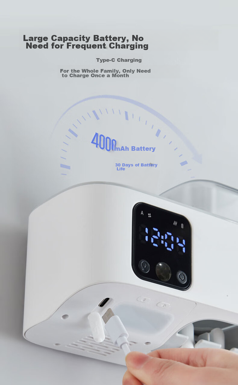 SUPOR Toothbrush Holder, Premium Sterilizer And Dryer, Smart UV Sterilizer, Wall-Mounted without Drilling, Mouthwash Cup S 13