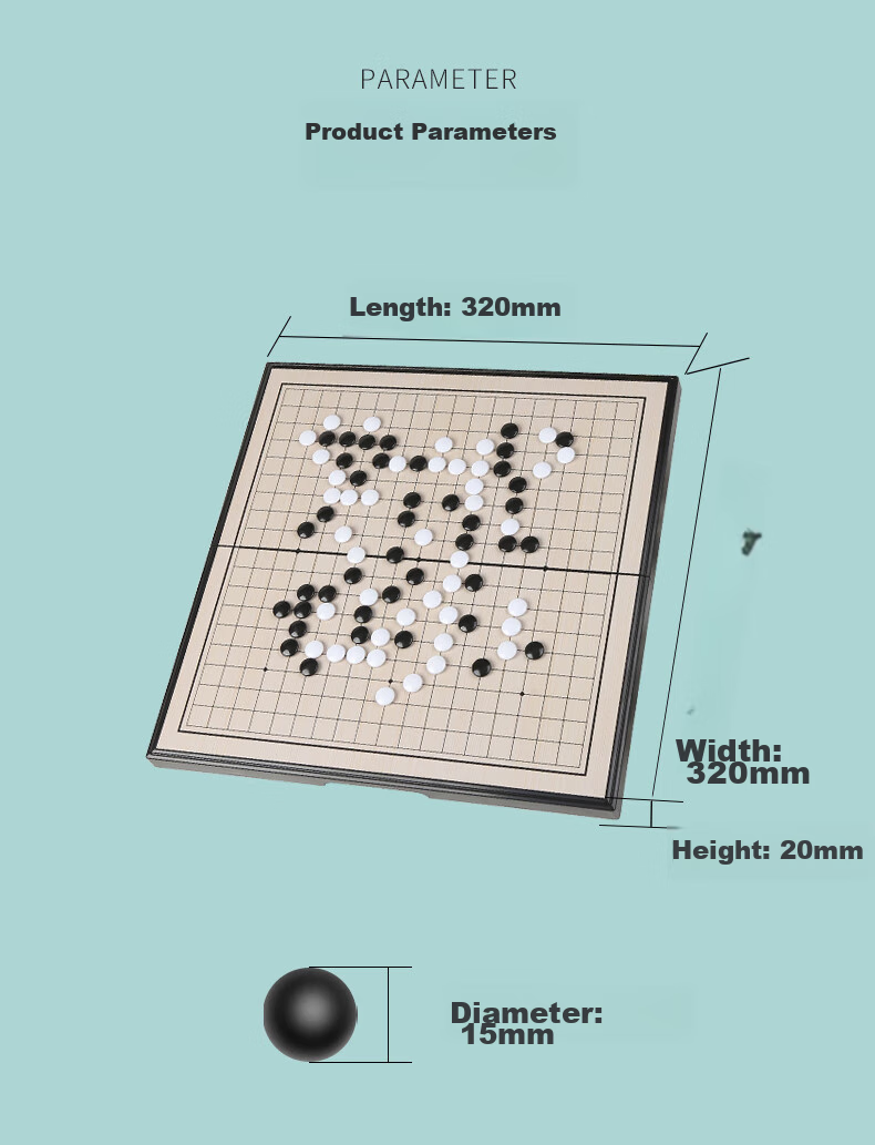 Miaoji Go And Gomoku Extra-Large Set with 361 Pieces, Foldable Board, Suitable for Students, School Use, Home And Camping, Highly Recommended 6