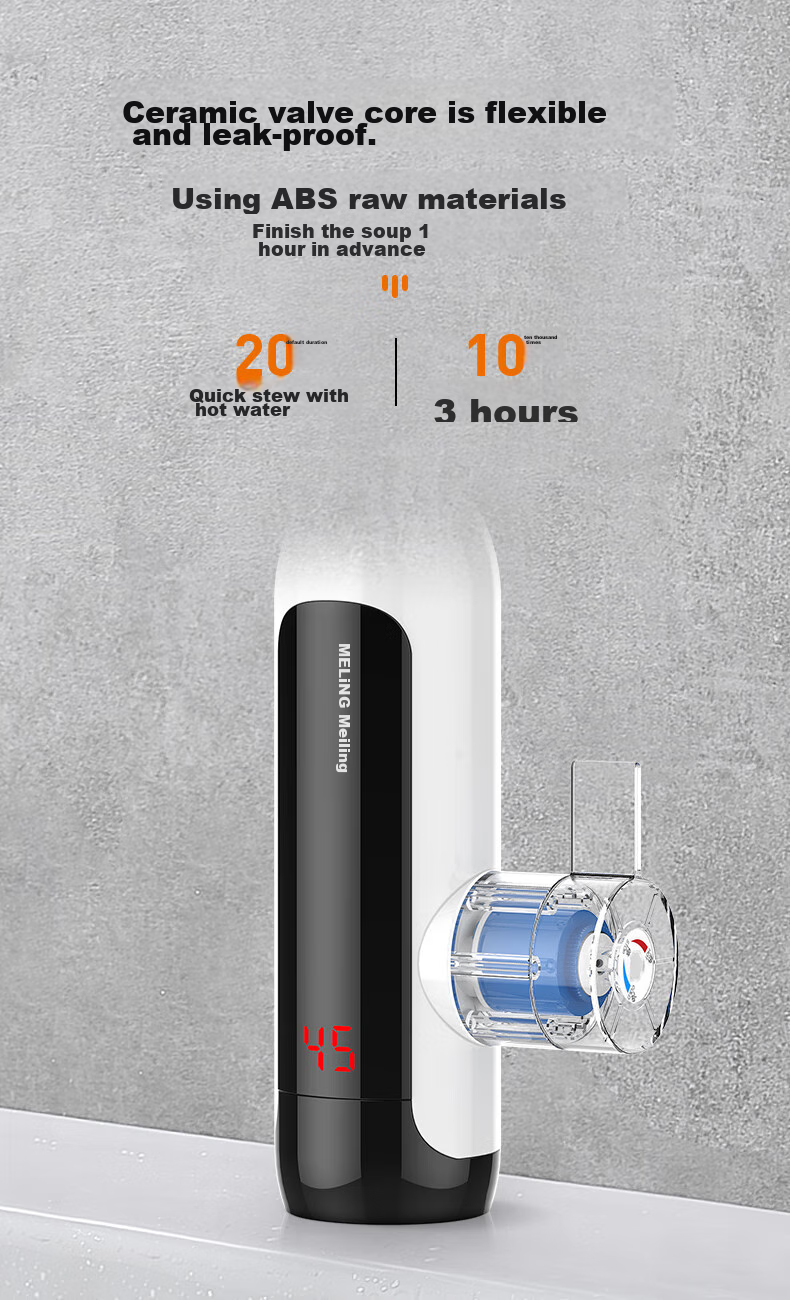 MeiLing Electric Hot Water Faucet, Kitchen Under-Sink Instant Heating Electric Water Heater, Quick Heating Mini Kitchen Treasure, Household Hot Water Treasure with Both Cold And Hot Functions, MF-D316 Plug-In Model 11