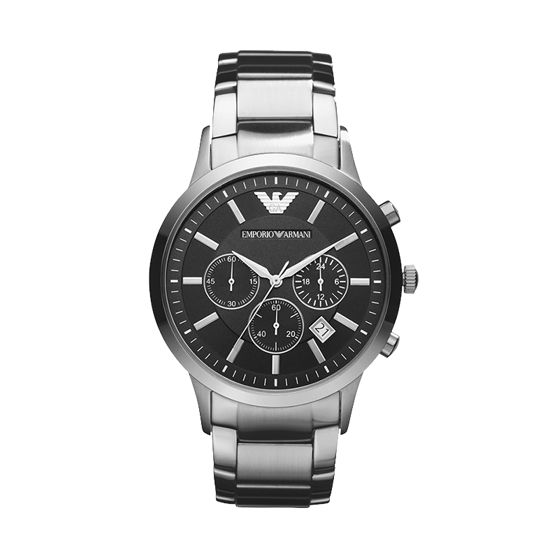 EMPORIO ARMANI Aviator Watch for Men, Three-Eye Chronograph Quartz Watch for Men, Birthday Gift for Boyfriend AR2434