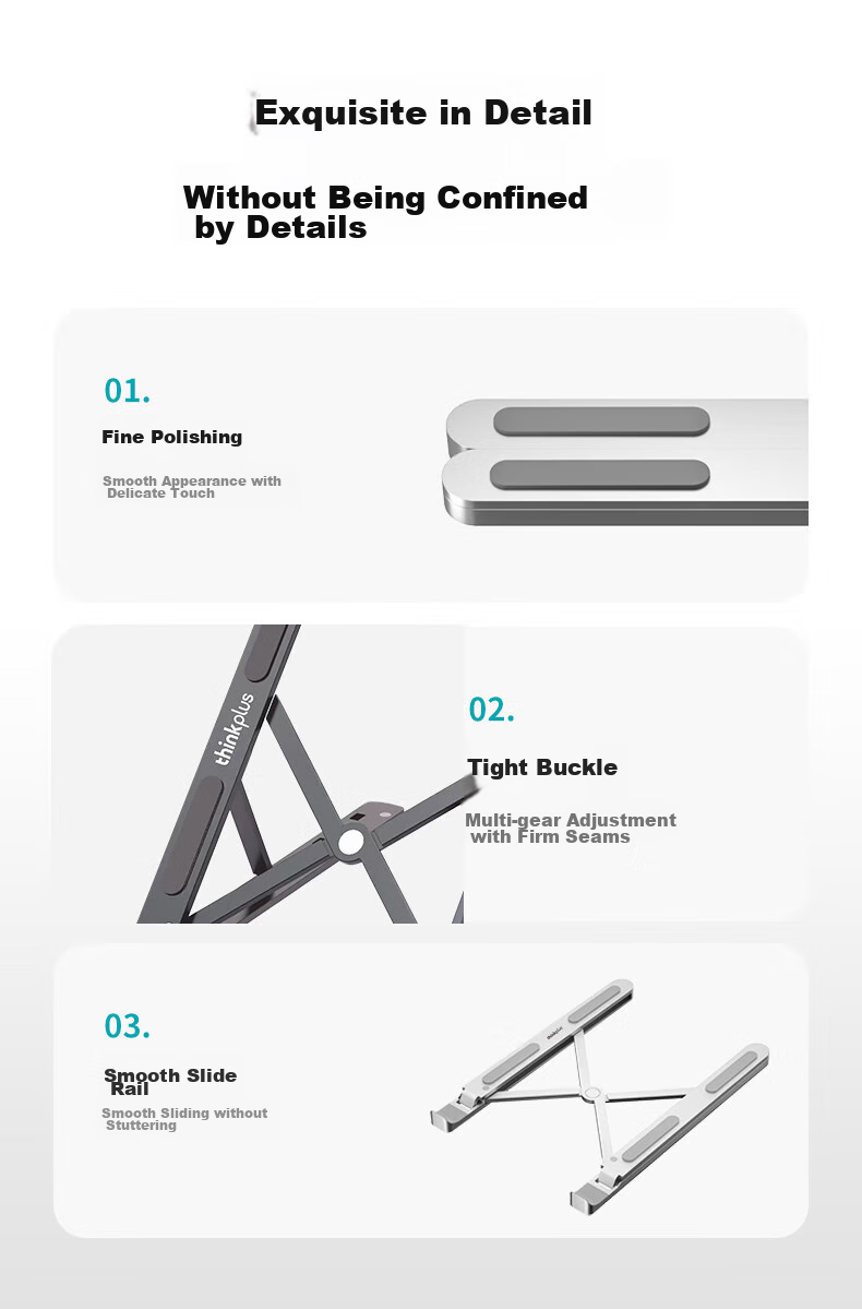 ThinkPad Lenovo Laptop Stand, Computer Desk Stand, Cooling Pad, Portable Vertical Aluminum Alloy Riser, Suitable for Apple And Lenovo ThinkBook14+, 11-17.3 Inches, Silver 6
